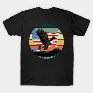 Patriotic Eagle T-Shirt 4th of July USA American Flag Tshirt T-Shirt